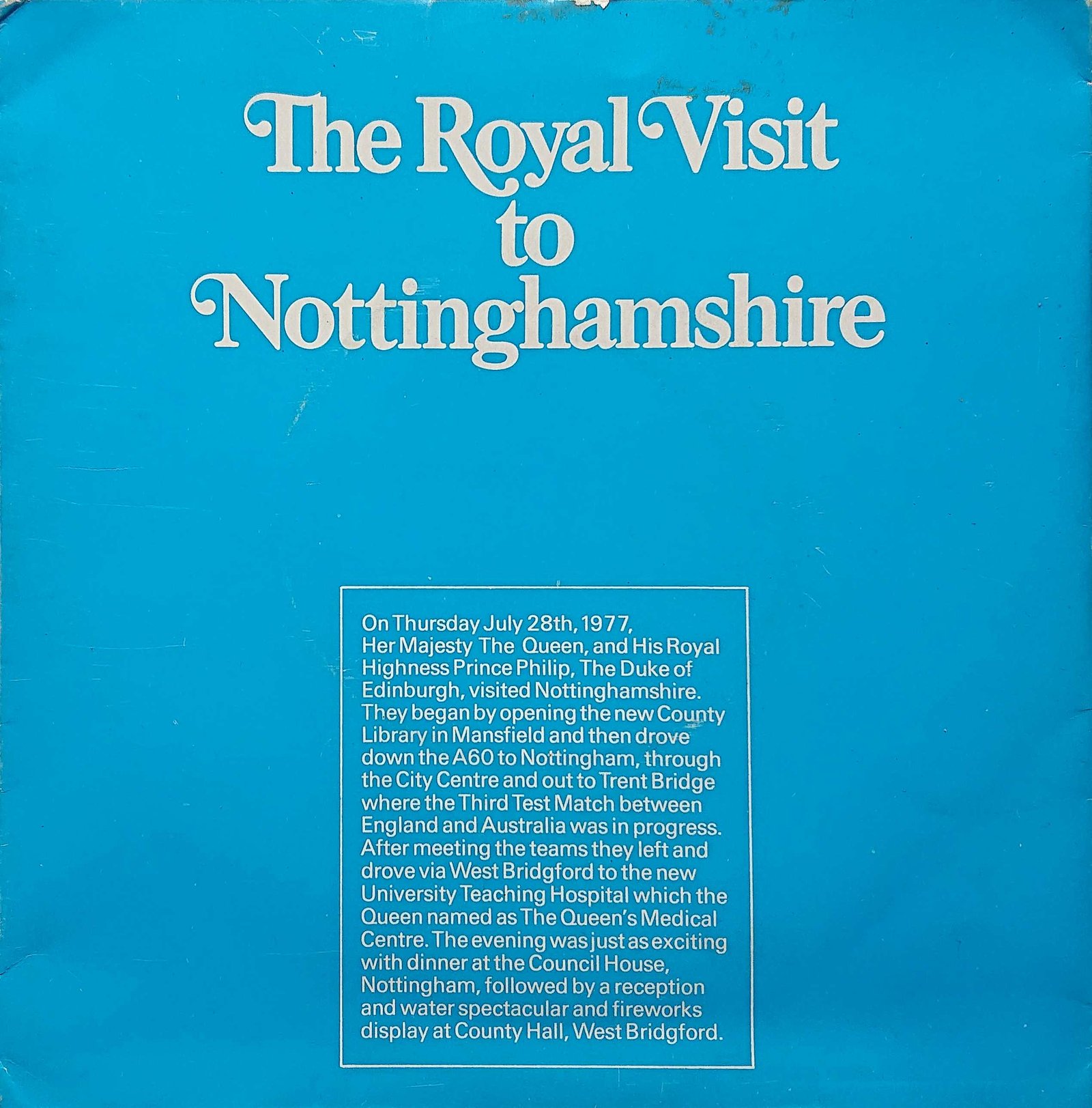 Picture of NG - 1 The Royal visit to Nottinghamshire by artist Dennis McCarthy / John Lilley / Alastair McDougall / Sandi Marshall from the BBC records and Tapes library